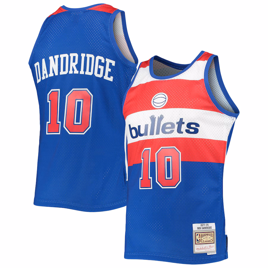 Men's Washington Bullets Bob Dandridge Mitchell & Ness Blue 1977/78 Hardwood Classics Swingman Jersey - ujerseystore