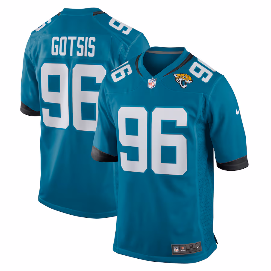 Men's Jacksonville Jaguars Adam Gotsis Nike Teal Game Jersey - ujerseystore