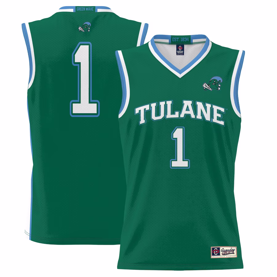 #1  Tulane Green Wave GameDay Greats  Lightweight Basketball Jersey - Green - ujerseystore