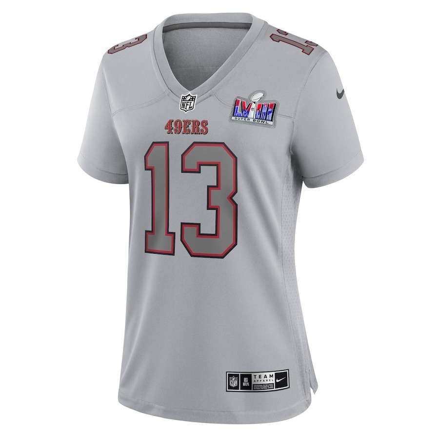 Women's San Francisco 49ers Brock Purdy Nike Gray Super Bowl LVIII Atmosphere Fashion Game Jersey - ujerseystore