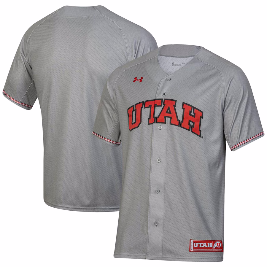Utah Utes Under Armour Replica Baseball Jersey - Gray - ujerseystore