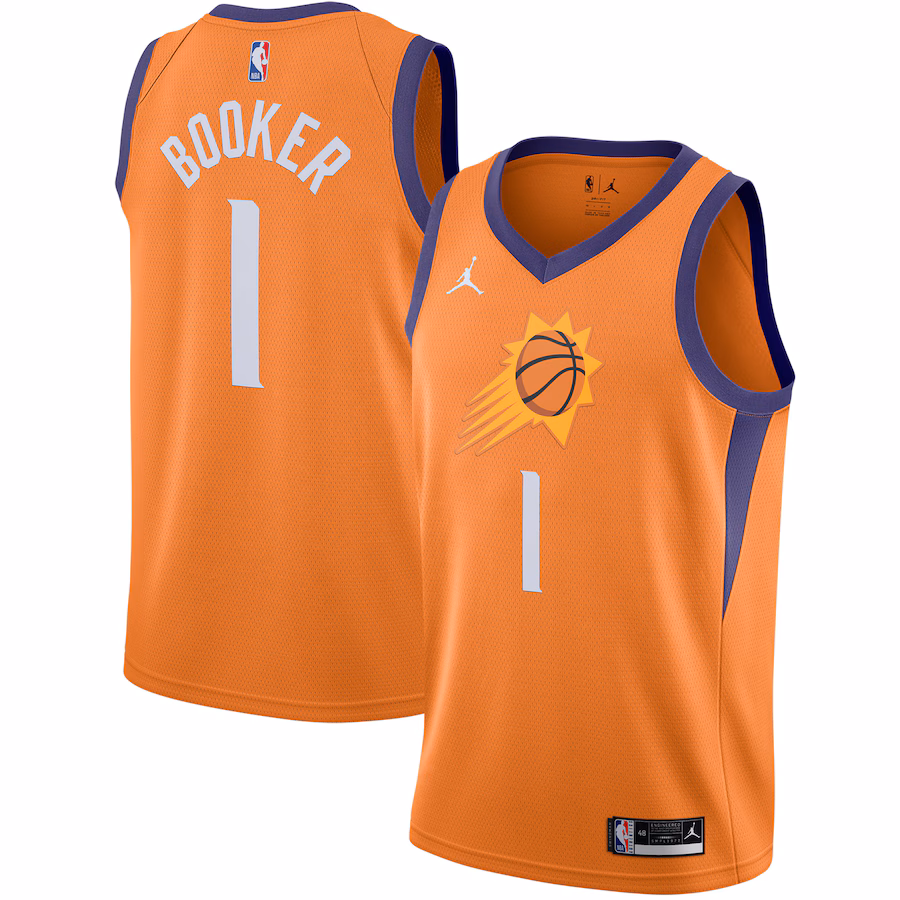 Men's Phoenix Suns Devin Booker Jordan Brand Orange 2020/21 Swingman Jersey - Statement Edition - ujerseystore