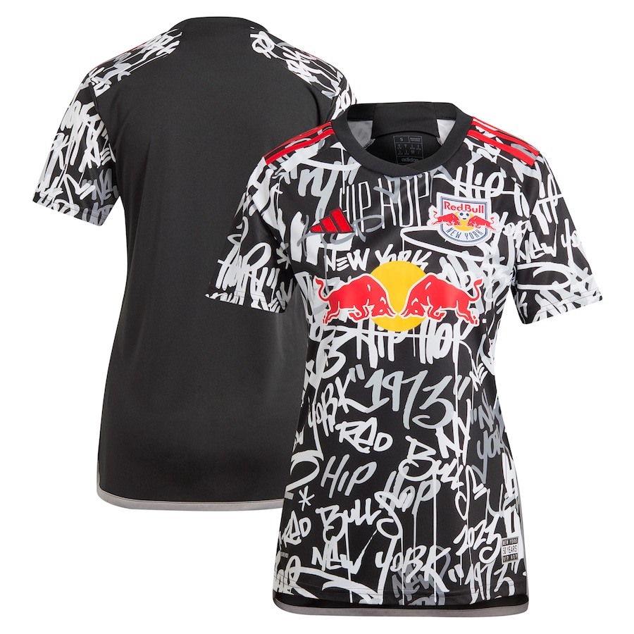 Women's New York Red Bulls  adidas Black 2023 Freestyle Replica Jersey - ujerseystore