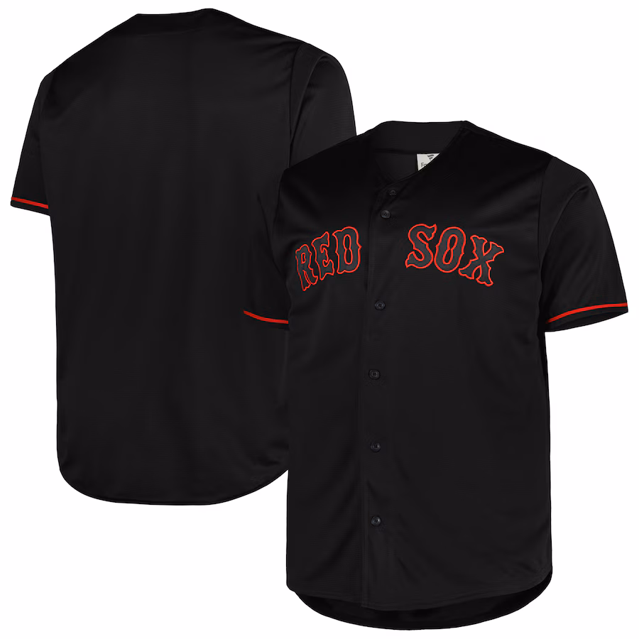 Men's Boston Red Sox Black Big & Tall Pop Fashion Jersey - ujerseystore