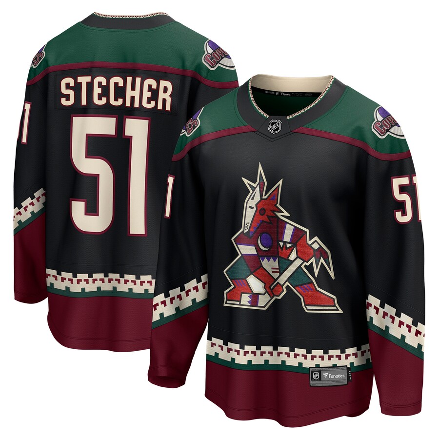 Men's Arizona Coyotes Troy Stecher Fanatics Branded Black Home Breakaway Player Jersey - ujerseystore
