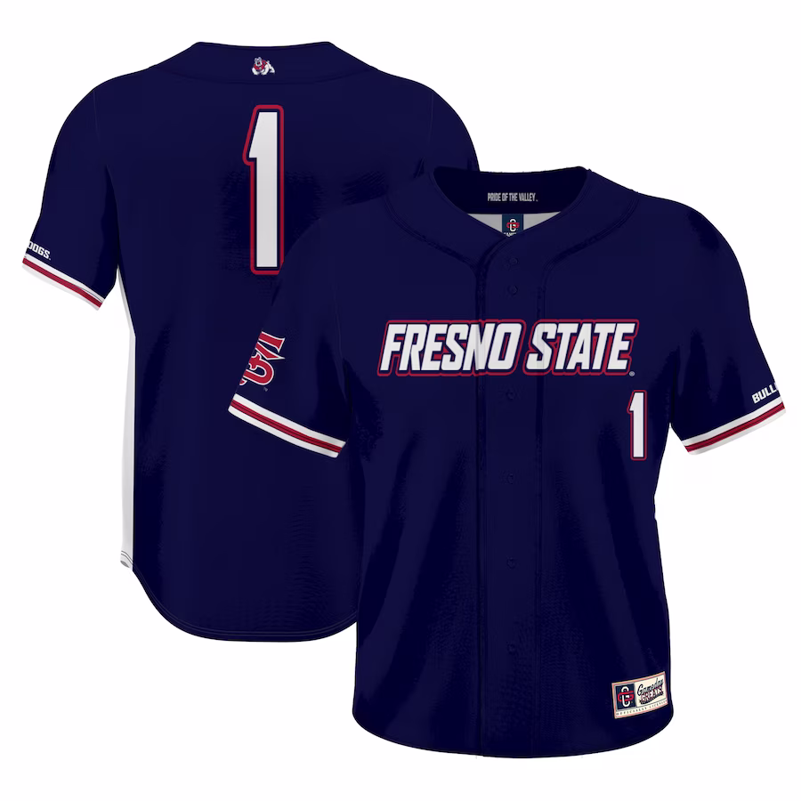 #1 Fresno State Bulldogs GameDay Greats Youth Lightweight Baseball Jersey - Navy - ujerseystore