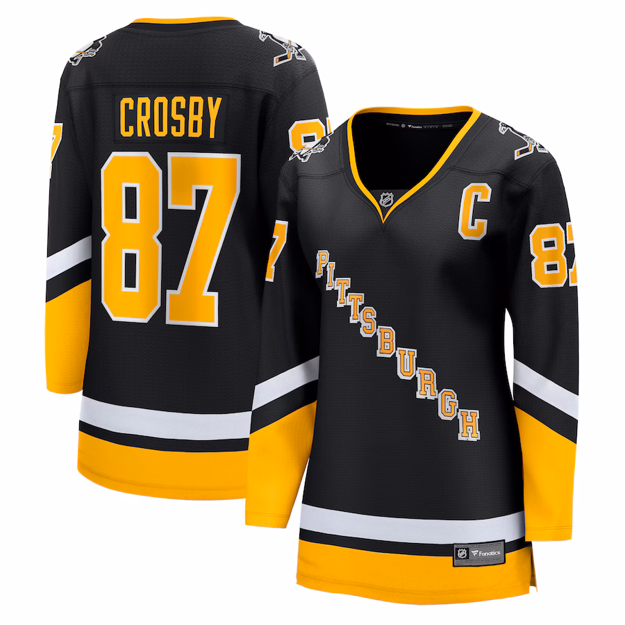 Women's Pittsburgh Penguins Sidney Crosby Fanatics Black 2021/22 Alternate Premier Breakaway Player Jersey - ujerseystore