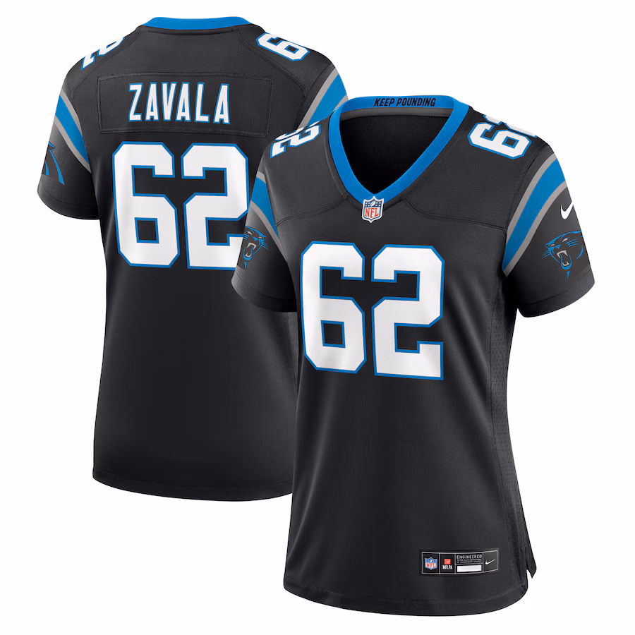 Women's Carolina Panthers Chandler Zavala Nike Black Game Jersey - ujerseystore