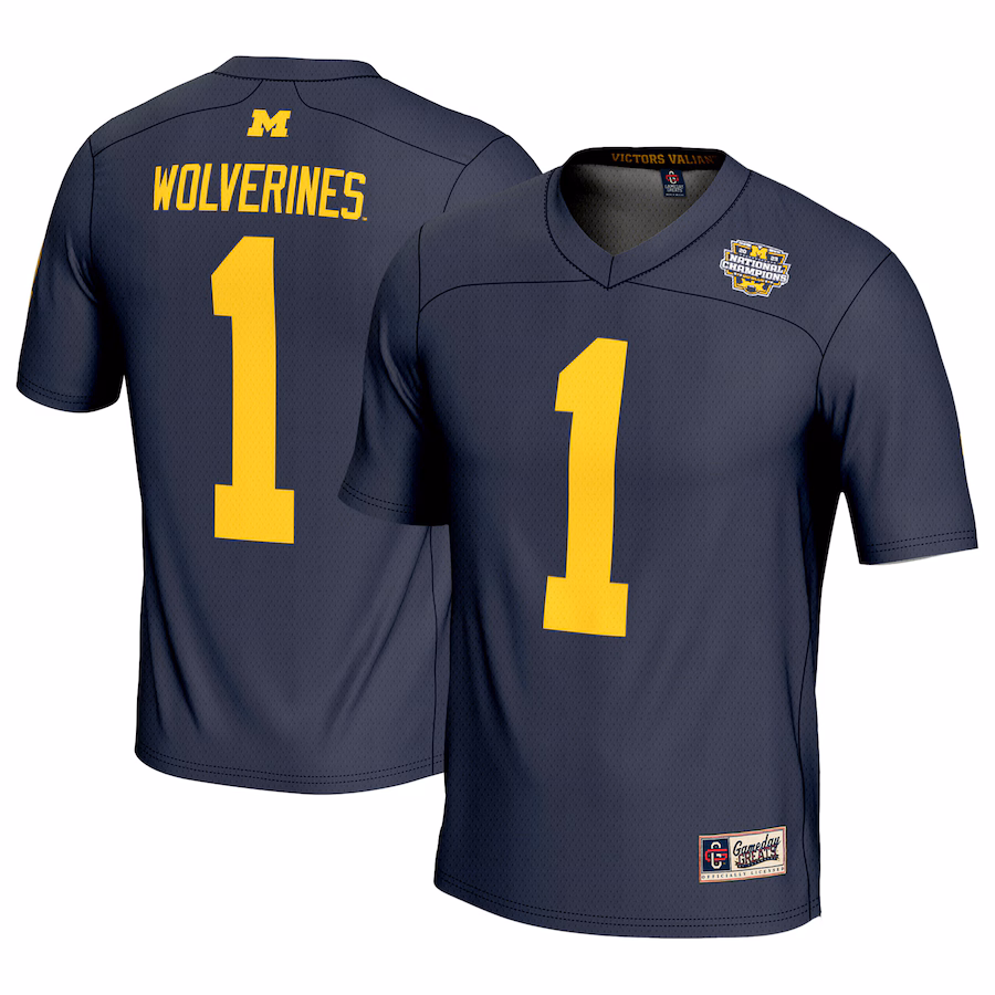 Men's GameDay Greats #1 Navy Michigan Wolverines College Football Playoff 2023 National Champions Lightweight Fashion Jersey - ujerseystore
