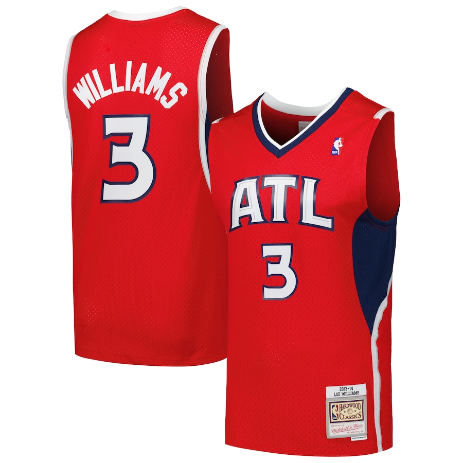 Men's Atlanta Hawks Lou Williams Mitchell & Ness Red 2001/02 Hardwood Classics Swingman Jersey - ujerseystore