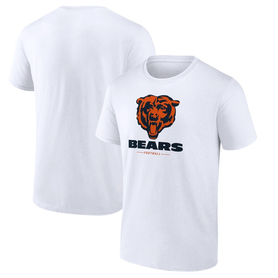 Men's Chicago Bears  White Team Lockup T-Shirt - ujerseystore