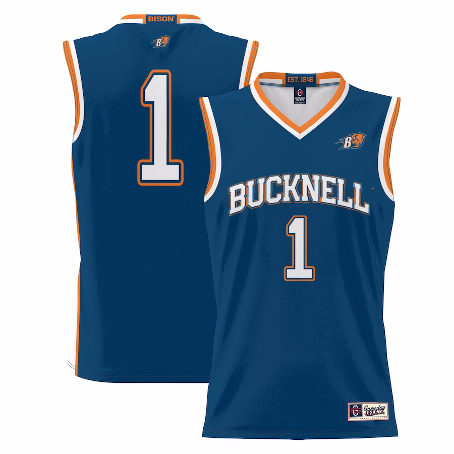 #1 Bucknell Bison GameDay Greats Youth Lightweight Basketball Jersey - Navy - ujerseystore