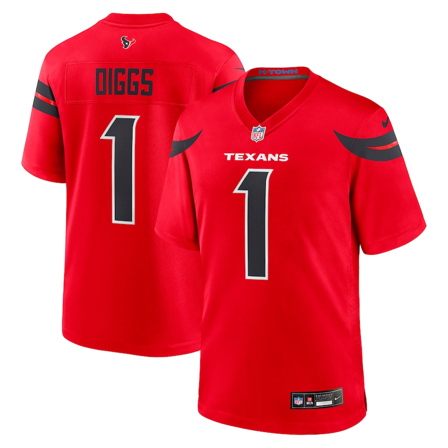 Men's Houston Texans Stefon Diggs Nike Red Alternate Game Jersey - ujerseystore