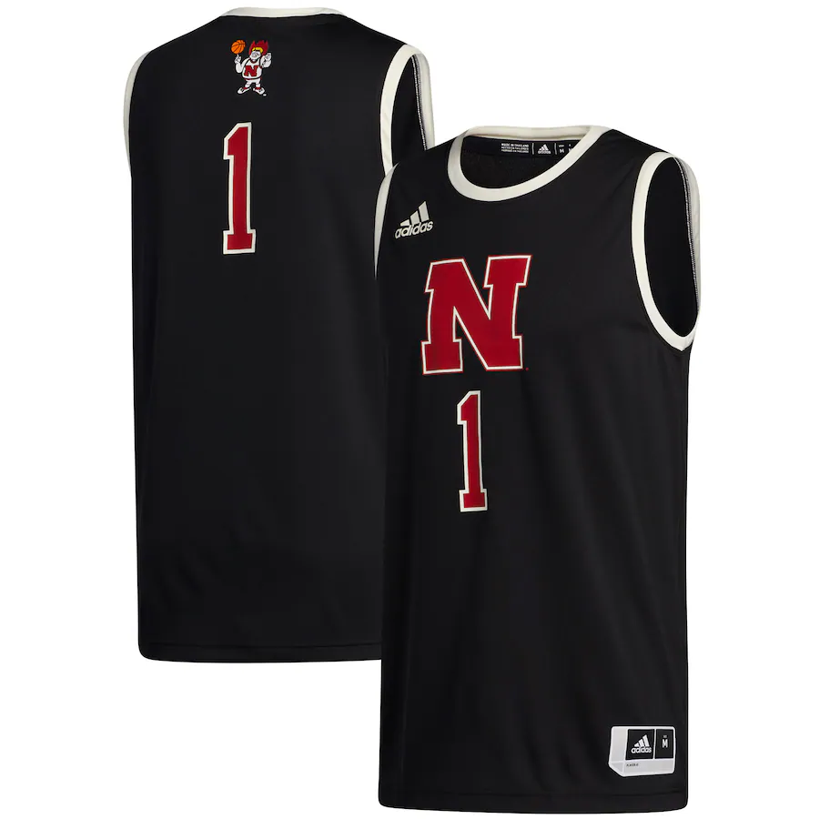 #1 Nebraska Huskers adidas Swingman Jersey - Black - ujerseystore