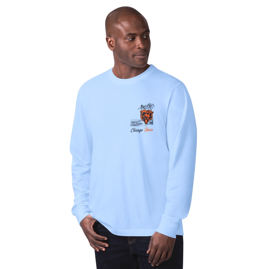 Men's Chicago Bears Margaritaville Light Blue It's Five O'Clock Somewhere Long Sleeve T-Shirt - ujerseystore