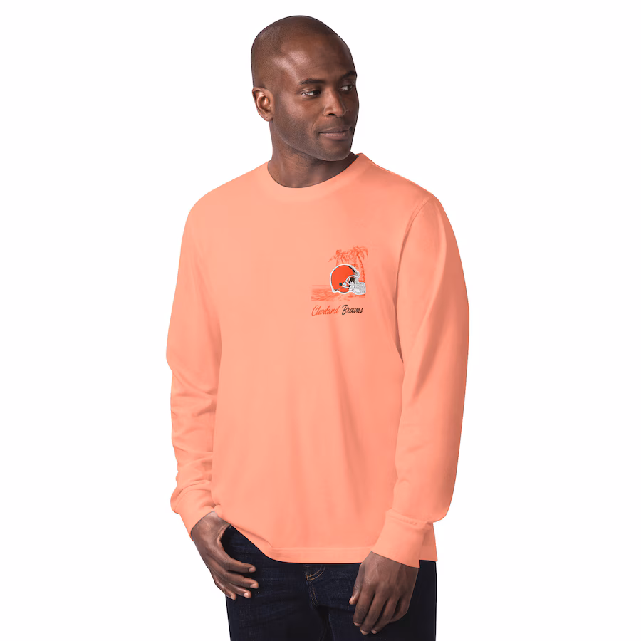 Men's Cleveland Browns Margaritaville Orange It's Five O'Clock Somewhere Long Sleeve T-Shirt - ujerseystore