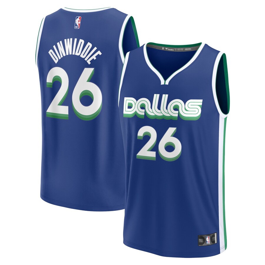 Men's Dallas Mavericks Spencer Dinwiddie Fanatics Blue Fastbreak Jersey - City Edition - ujerseystore