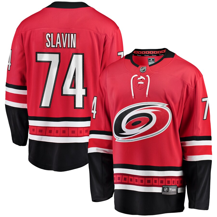 Men's Carolina Hurricanes Jaccob Slavin Fanatics Branded Red Alternate Breakaway Player Jersey - ujerseystore