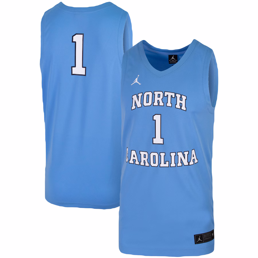 #1 North Carolina Tar Heels Jordan Brand Unisex Women's Basketball Replica Jersey - Carolina Blue - ujerseystore