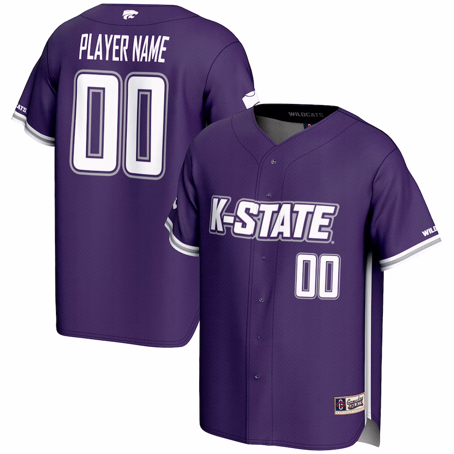 Kansas State Wildcats GameDay Greats NIL Pick-A-Player Lightweight Baseball Jersey - Purple - ujerseystore