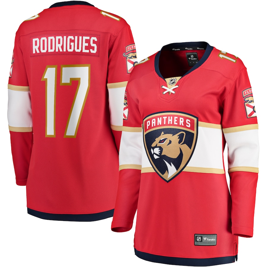 Women's Florida Panthers Evan Rodrigues Fanatics Red Home Breakaway Player Jersey - ujerseystore