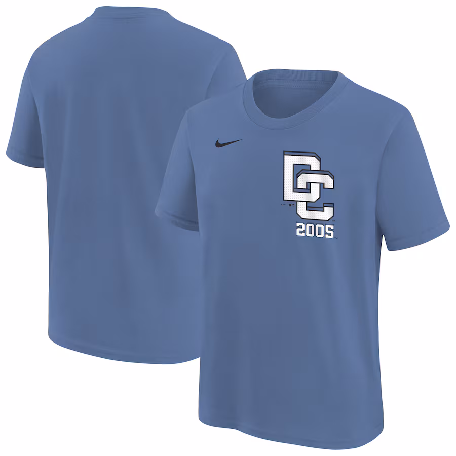 Youth Washington Nationals Nike Blue 2025 City Connect Wordmark T-Shirt - ujerseystore