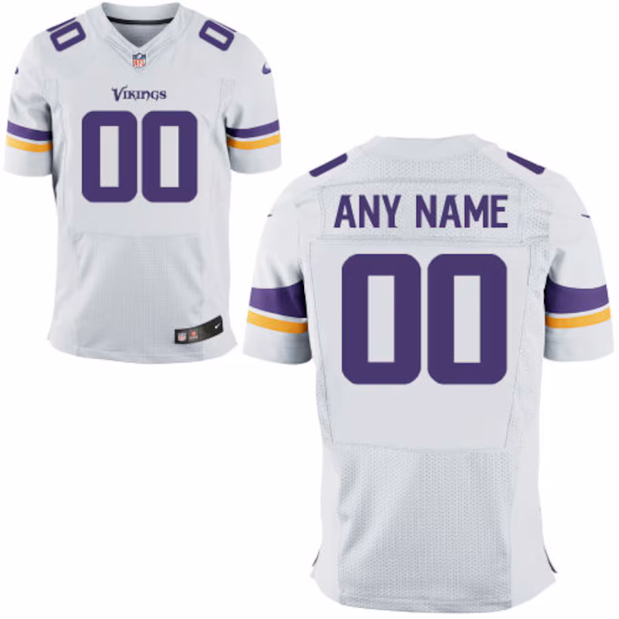 Mens Minnesota Vikings Nike White Custom Elite Jersey - ujerseystore