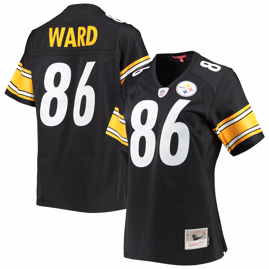 Women's Pittsburgh Steelers Hines Ward Mitchell & Ness Black Legacy Replica Player Jersey - ujerseystore