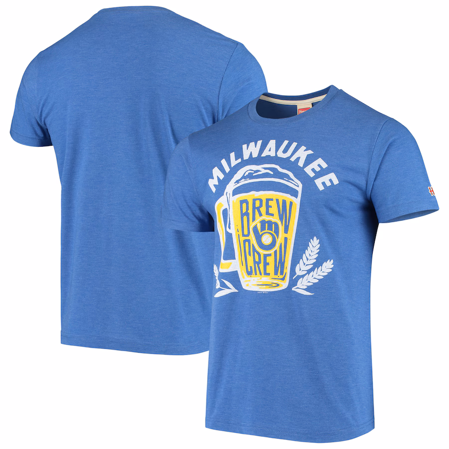 Men's Milwaukee Brewers Royal Hyperlocal Tri-Blend T-Shirt - ujerseystore