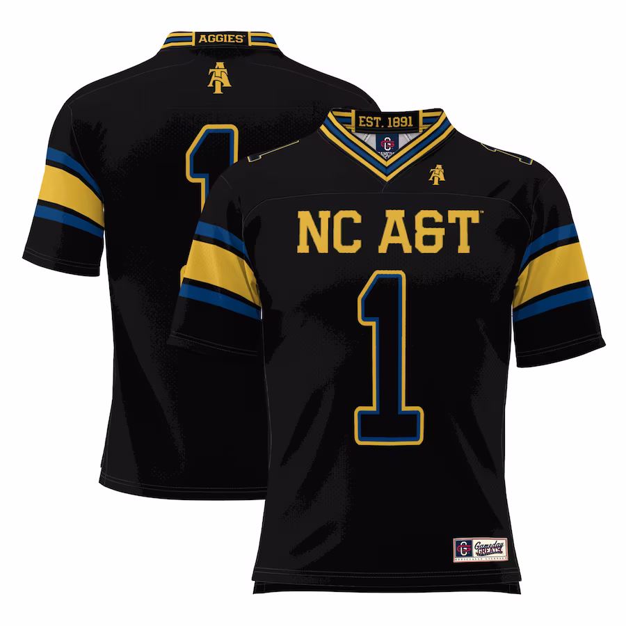 #1 North Carolina A&T Aggies GameDay Greats Football Jersey - Black - ujerseystore