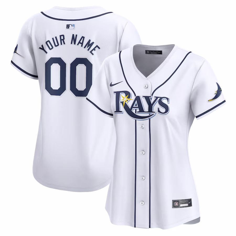 Women's Tampa Bay Rays Nike White Home Limited Custom Jersey - ujerseystore