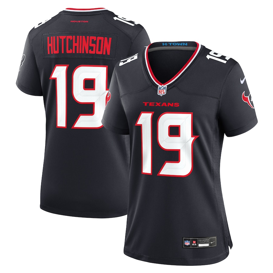 Women's Houston Texans Xavier Hutchinson Nike Navy Team Game Jersey - ujerseystore