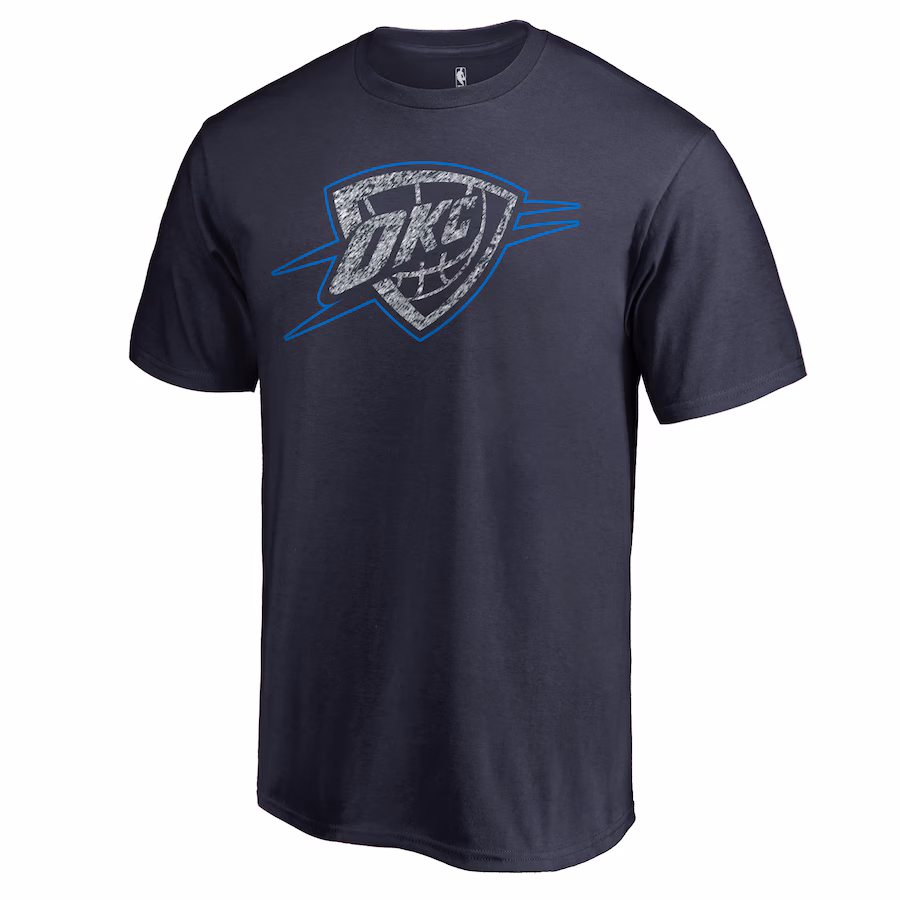 Men's Oklahoma City Thunder Navy Static Logo T-Shirt - ujerseystore
