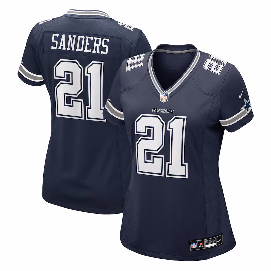 Women's Dallas Cowboys Deion Sanders Nike Navy Team Retired Player Game Jersey - ujerseystore