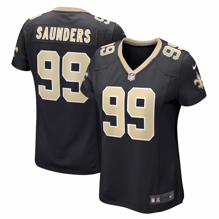 Women's New Orleans Saints Khalen Saunders Nike Black Game Jersey - ujerseystore