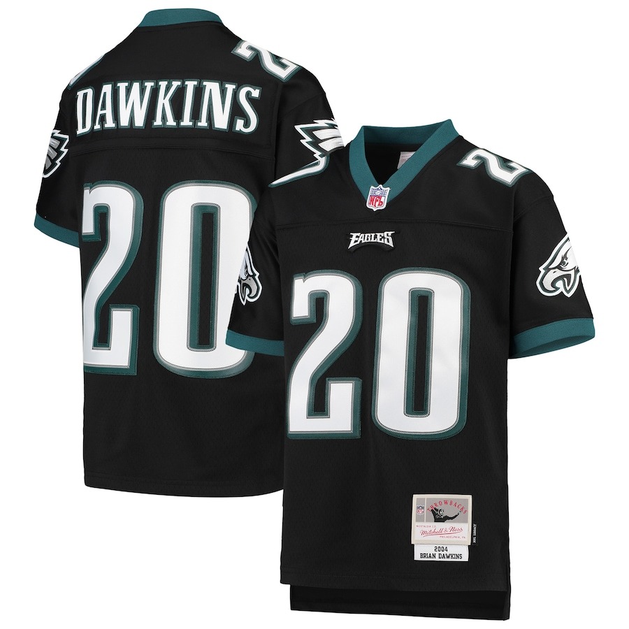 Youth Philadelphia Eagles Brian Dawkins Mitchell & Ness Black 2004 Legacy Retired Player Jersey - ujerseystore