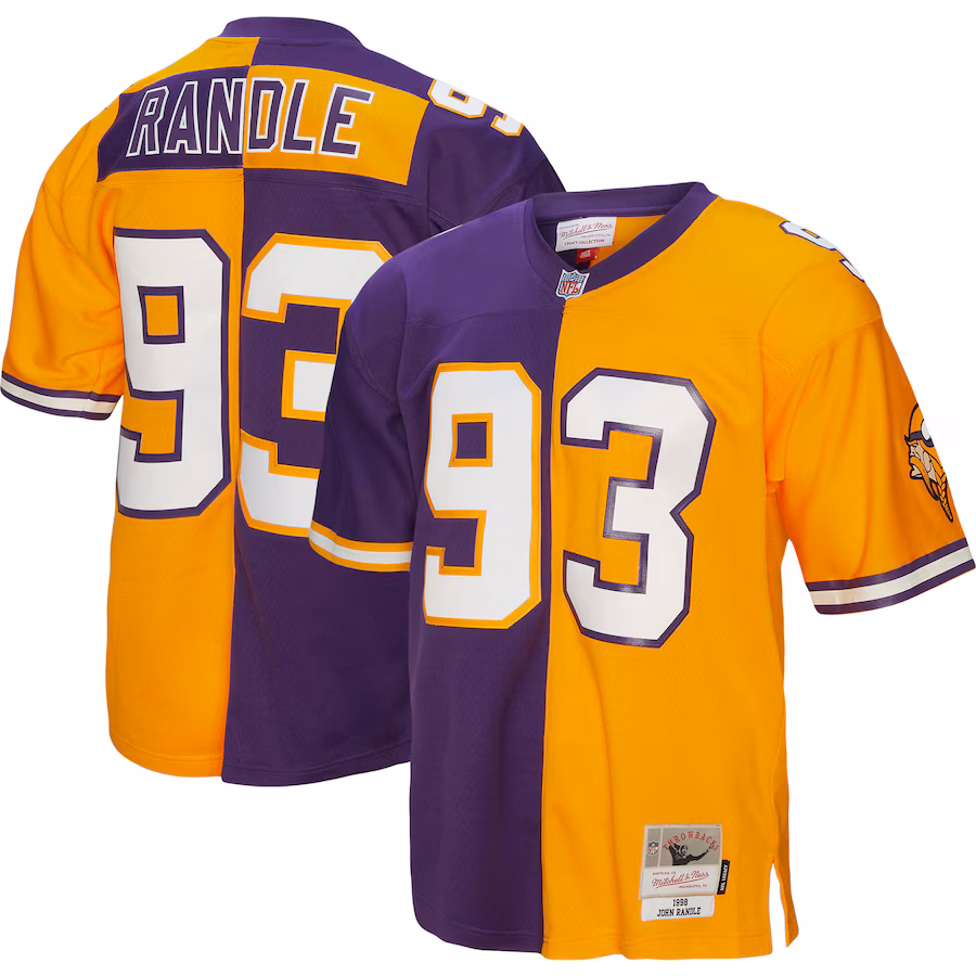 Men's Minnesota Vikings John Randle Mitchell & Ness Purple/Gold 1998 Split Legacy Replica Jersey - ujerseystore