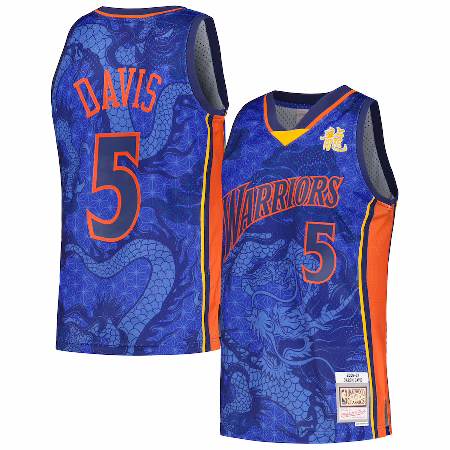 Men's Golden State Warriors Baron Davis Mitchell & Ness Royal 2006/07 Hardwood Classics Asian Heritage 6.0 Swingman Throwback Player Jersey - ujerseystore