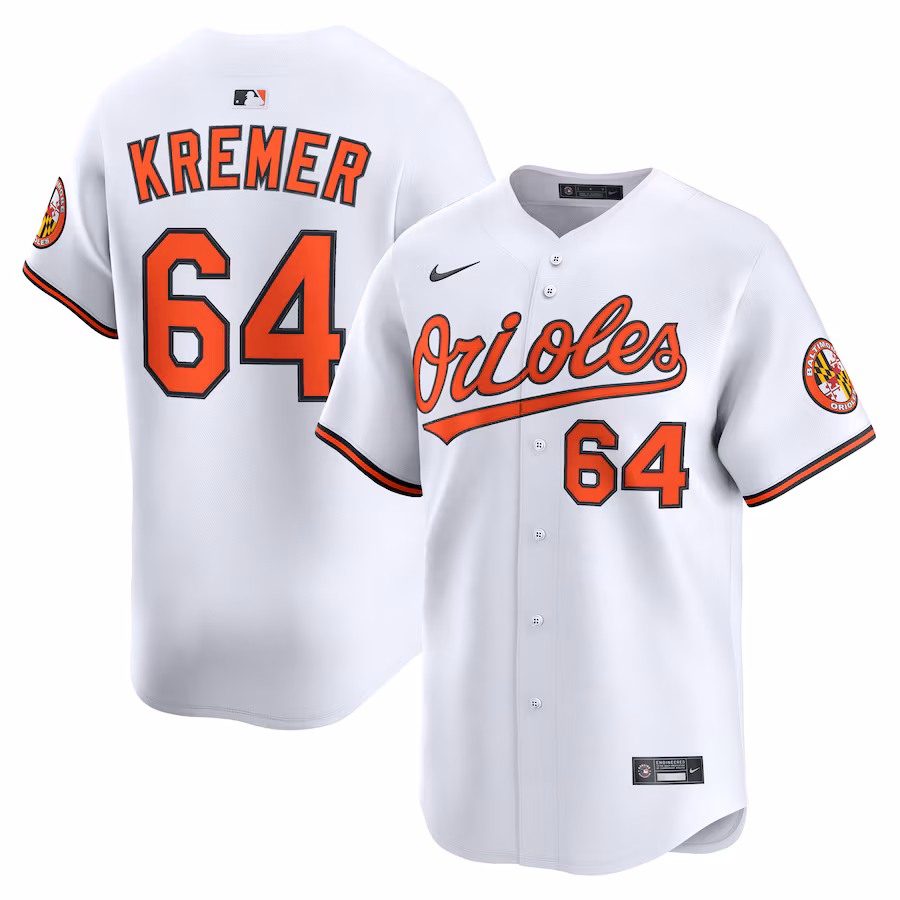 Men's Baltimore Orioles Dean Kremer Nike White Alternate Limited Player Jersey - ujerseystore