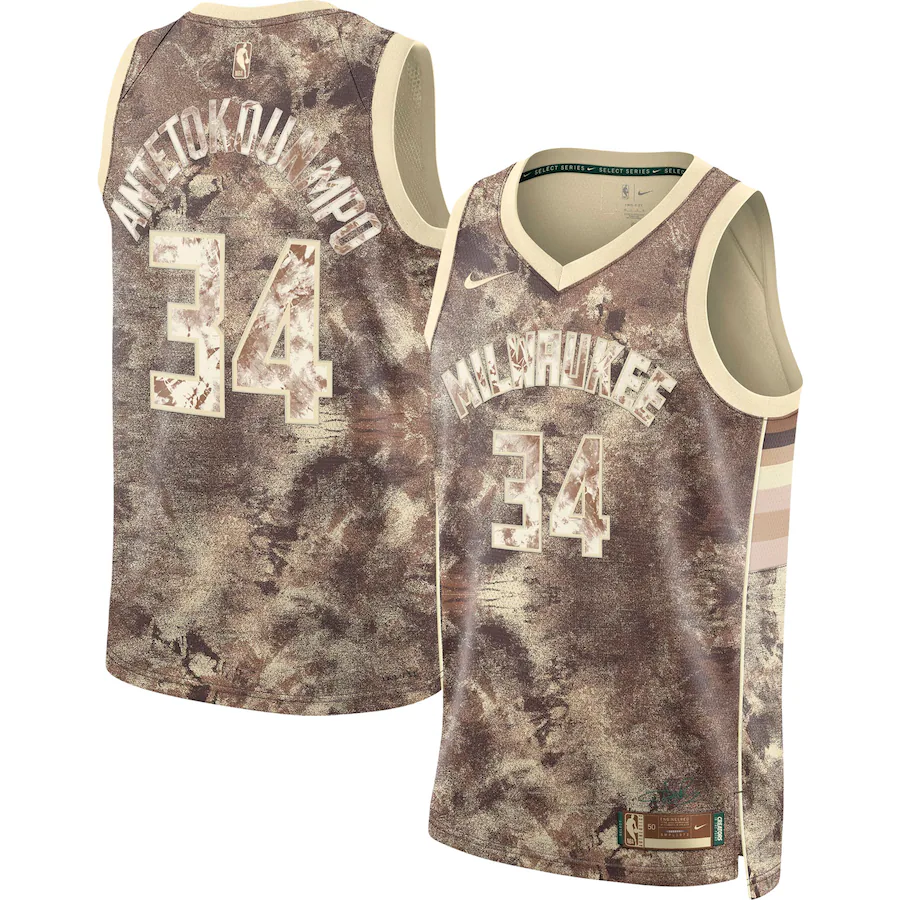 Unisex Milwaukee Bucks Giannis Antetokounmpo Nike Brown Select Series Swingman Jersey - ujerseystore