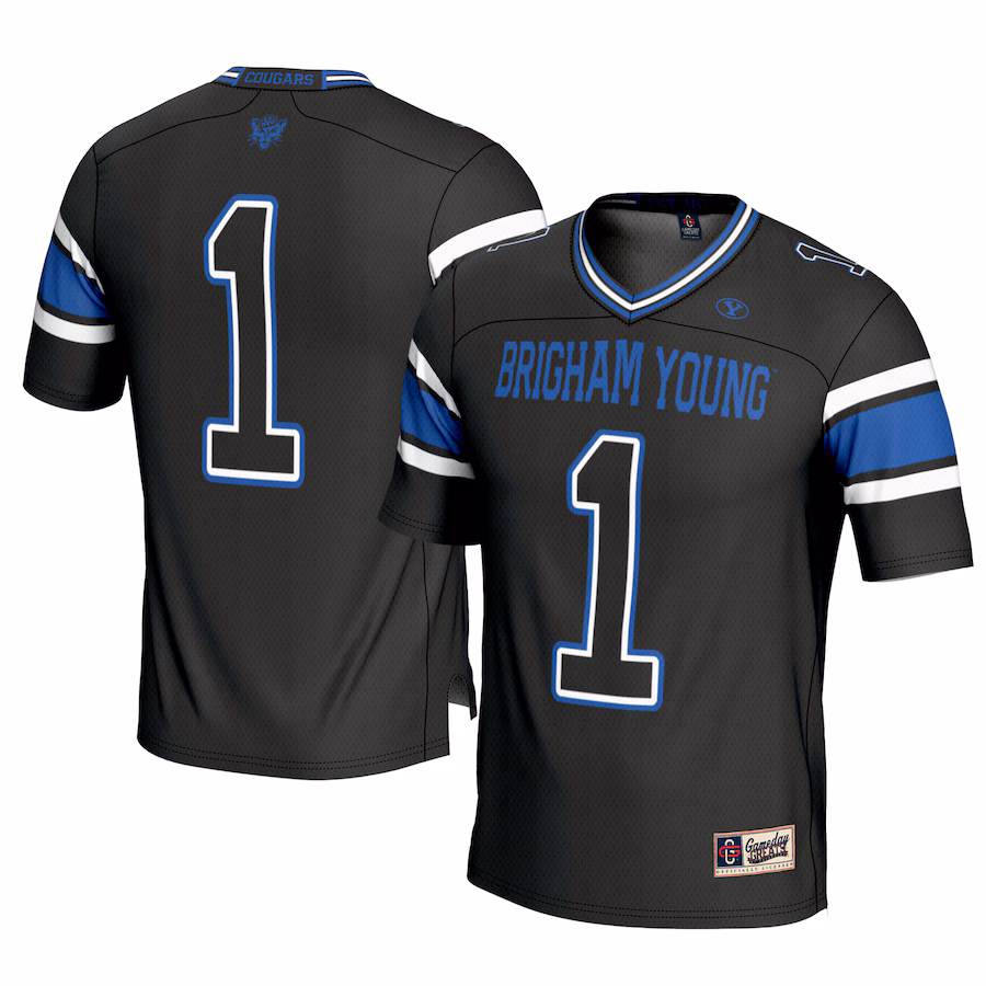 Men's GameDay Greats #1 Black BYU Cougars Football Jersey - ujerseystore