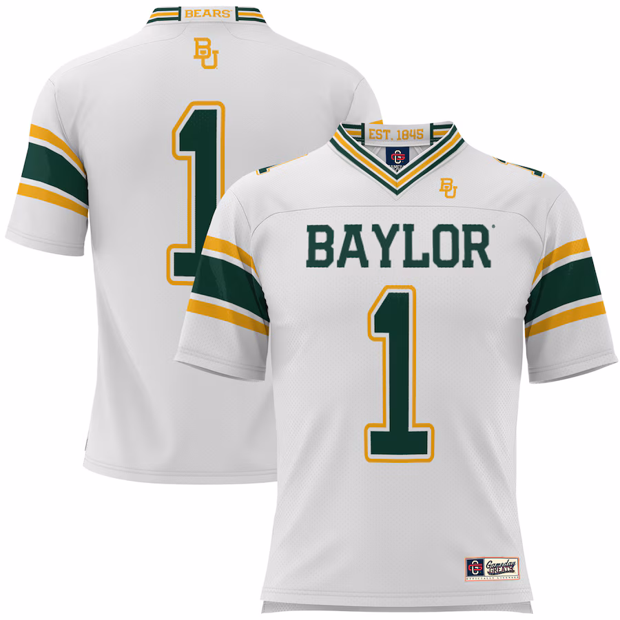 Youth GameDay Greats #1 White Baylor Bears Football Jersey - ujerseystore