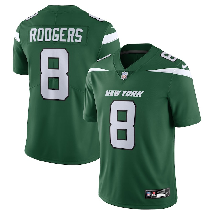 Men's New York Jets Aaron Rodgers Nike Gotham Green  Vapor Untouchable Limited Jersey - ujerseystore