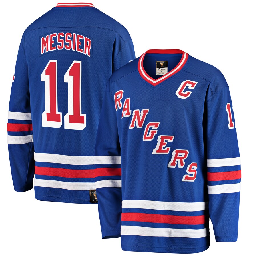 Men's New York Rangers Mark Messier Fanatics Branded Blue Premier Breakaway Retired Player Jersey - ujerseystore