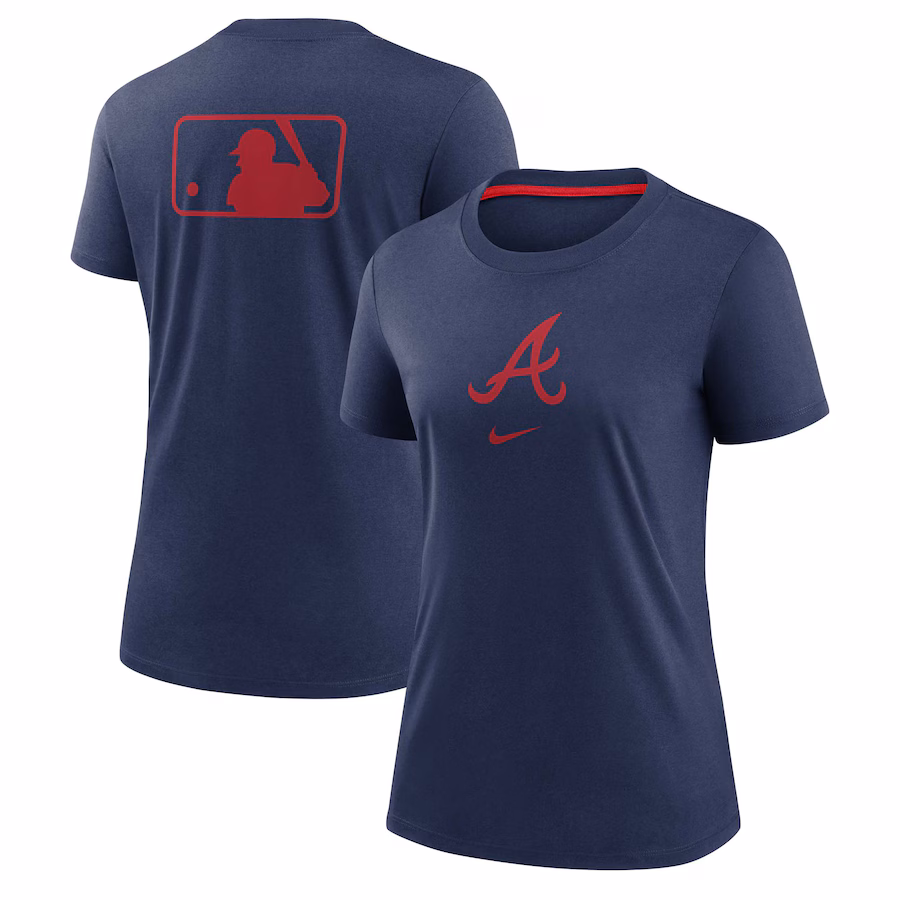 Women's Atlanta Braves Nike Navy Authentic Collection Early Work Tri-Blend T-Shirt - ujerseystore