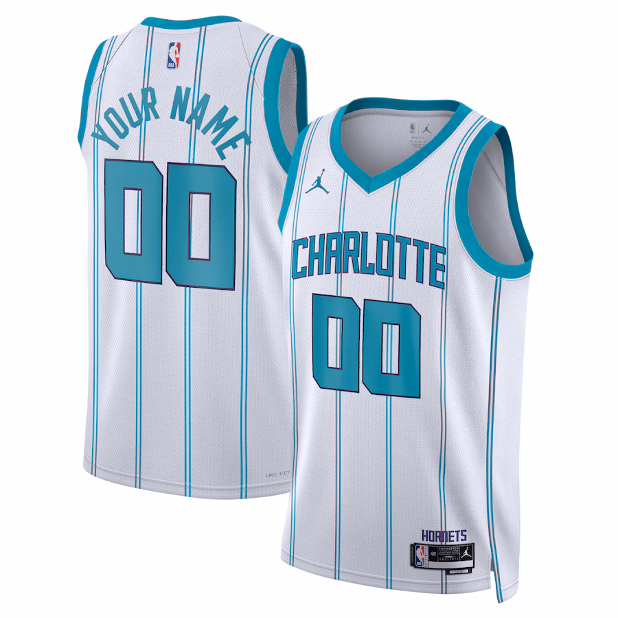 Unisex Charlotte Hornets Jordan Brand White Swingman Custom Jersey - Association Edition - ujerseystore