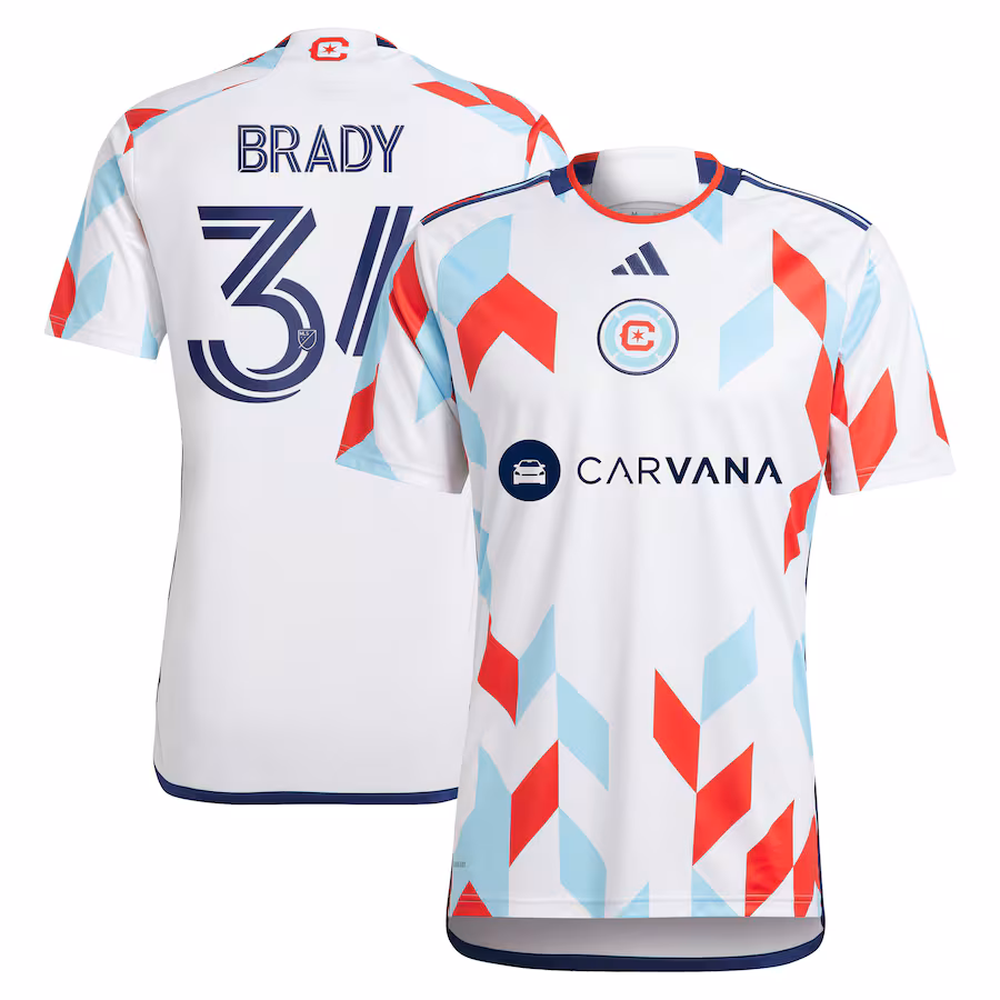 Men's Chicago Fire Chris Brady adidas White 2024 A Kit For All Replica Player Jersey - ujerseystore