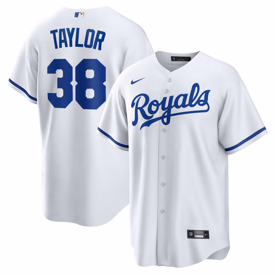 Men's Kansas City Royals Josh Taylor Nike White Home Replica Player Jersey - ujerseystore