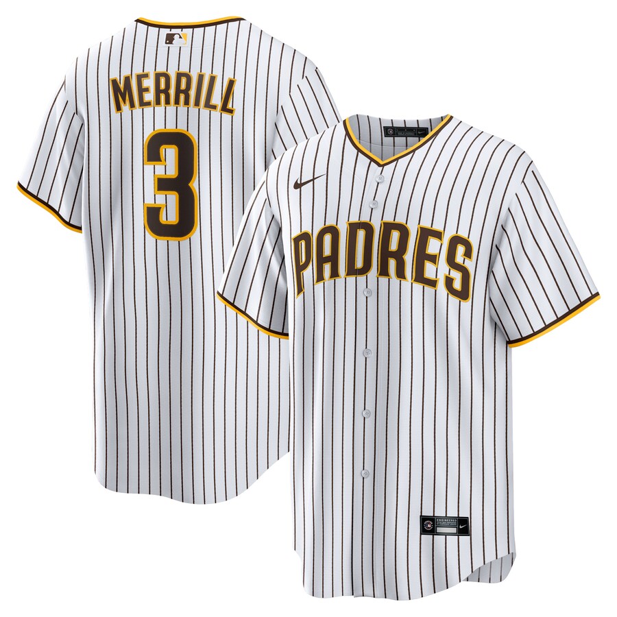 Men's San Diego Padres Jackson Merrill Nike White Home Replica Jersey - ujerseystore