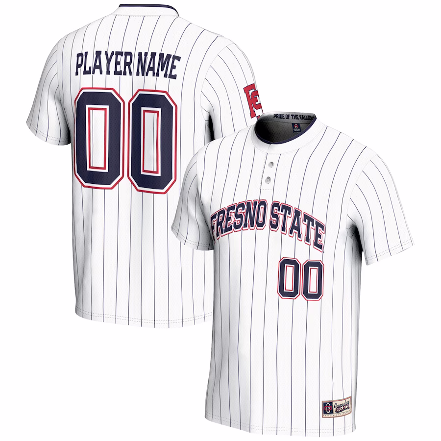 Fresno State Bulldogs GameDay Greats NIL Pick-A-Player Lightweight Softball Jersey - White - ujerseystore